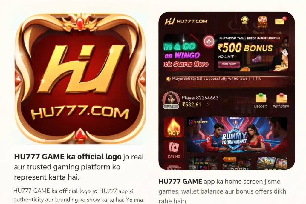 HU777 GAME official logo – HU777 app real hai ya fake review